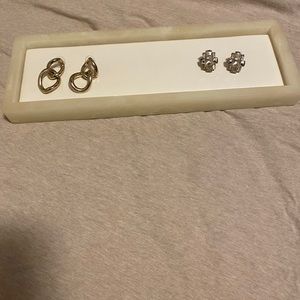 Rhinestone @ Gold earrings